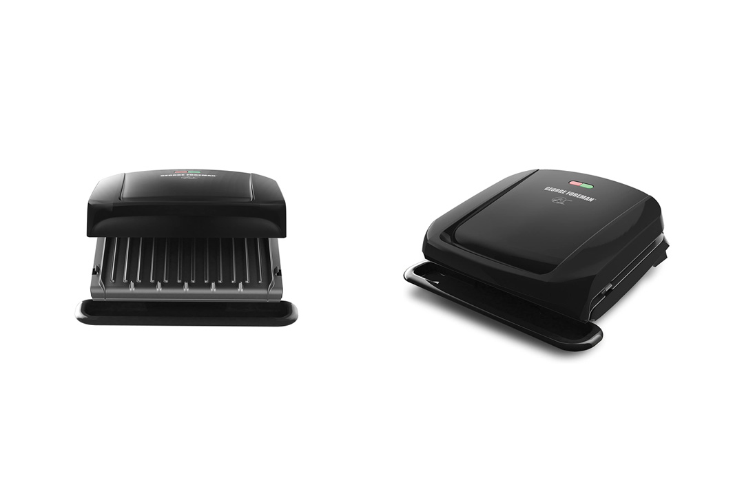 George Foreman 4-Serving Removable Plate Grill and Panini Press, Black, GRP1060B