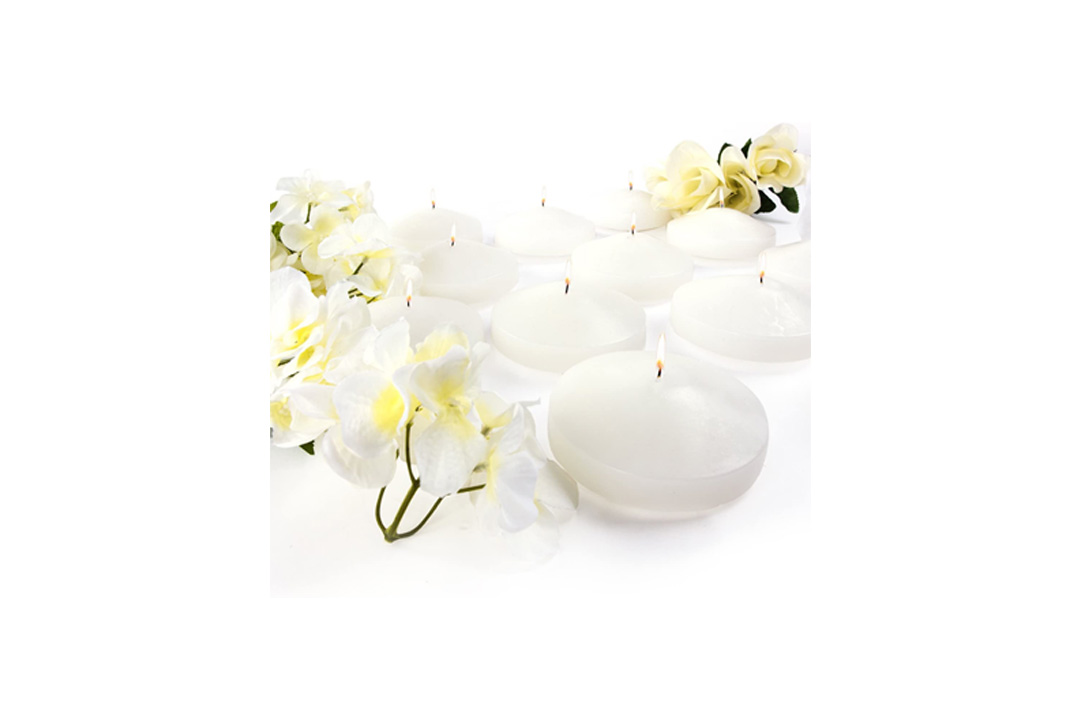 3.25" White Unscented Dripless Floating Tealight Shape Candles Set (24 Pack)