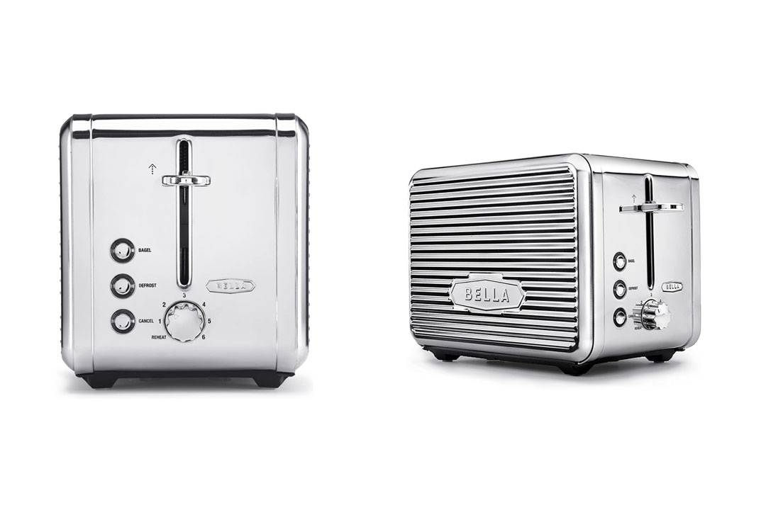 BELLA LINEA 2 Slice Toaster with Extra Wide Slot, Color Polished Stainless Steel