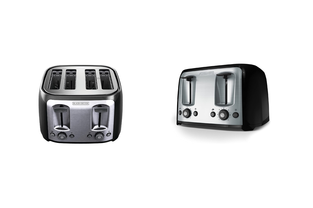 BLACK+DECKER 4-Slice Toaster, Classic Oval, Black with Stainless Steel Accents, TR1478BD