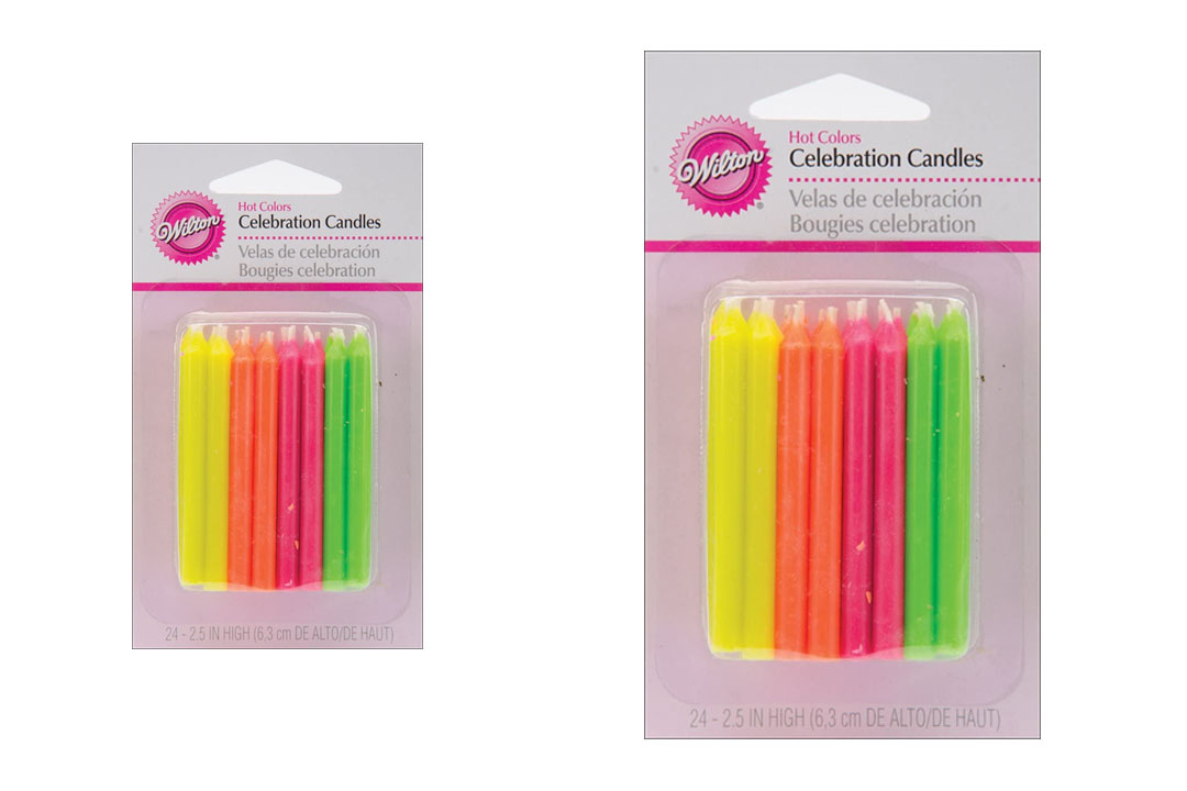 Wilton Birthday Candles, 2.5-Inch, Hot Colors, 24-Pack