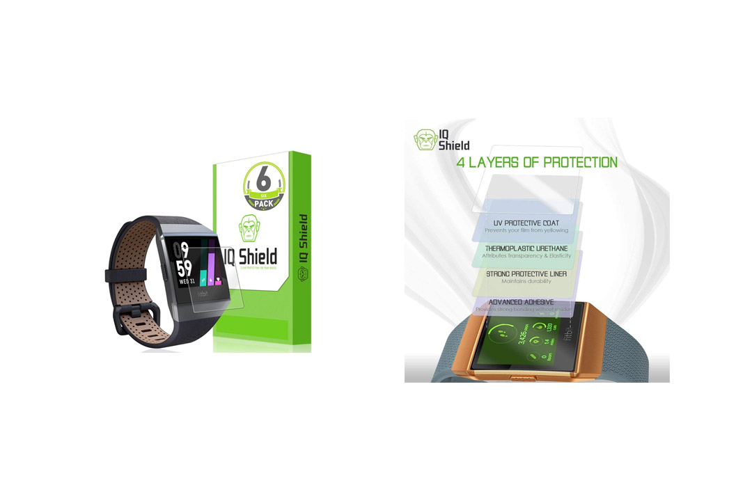 Fitbit Ionic Screen Protector (6-Pack), IQ Shield LiquidSkin Full Coverage Screen Protector