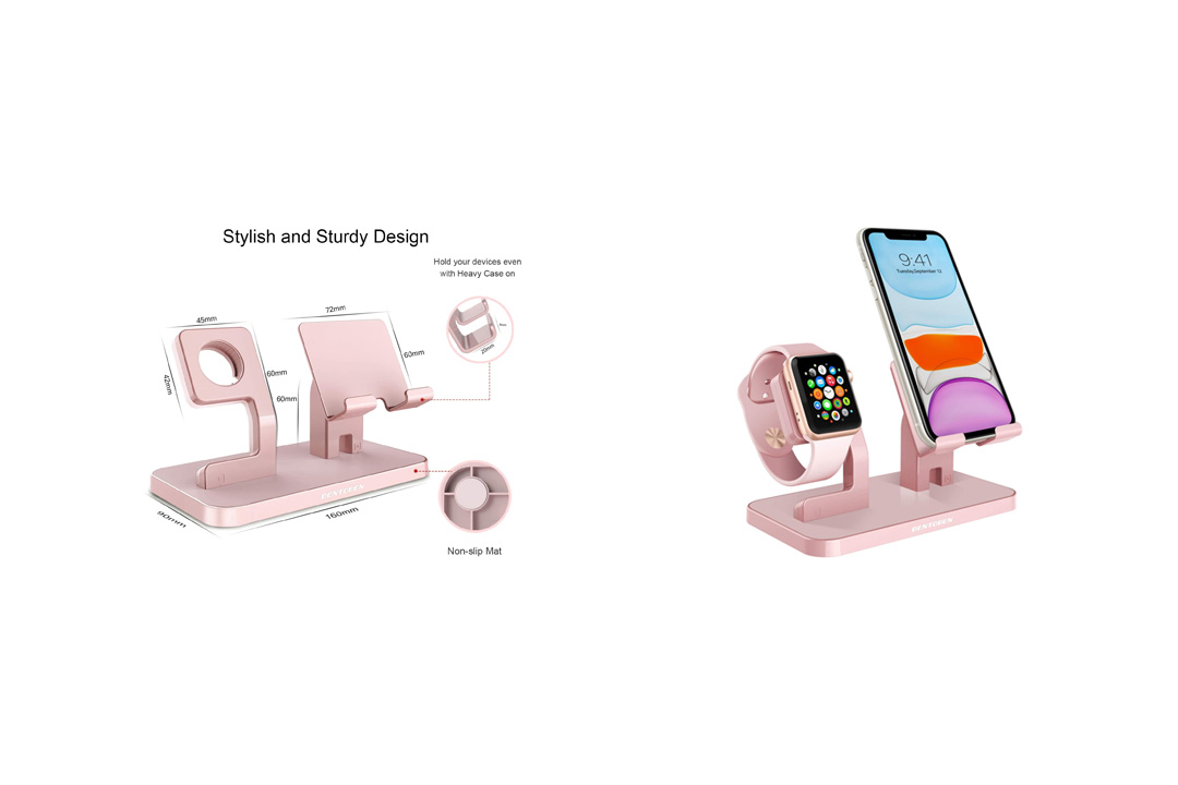 Apple Watch Stand, iPhone Stand, BENTOBEN Iwatch Charging Stand Dock Station Cradle