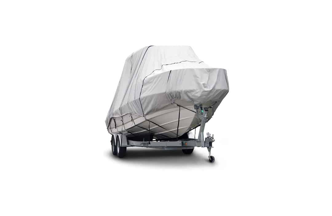 Budge 600 Denier Boat Cover fits Hard Top / T-Top Boats B-621-X6 (20' to 22' Long, Gray)