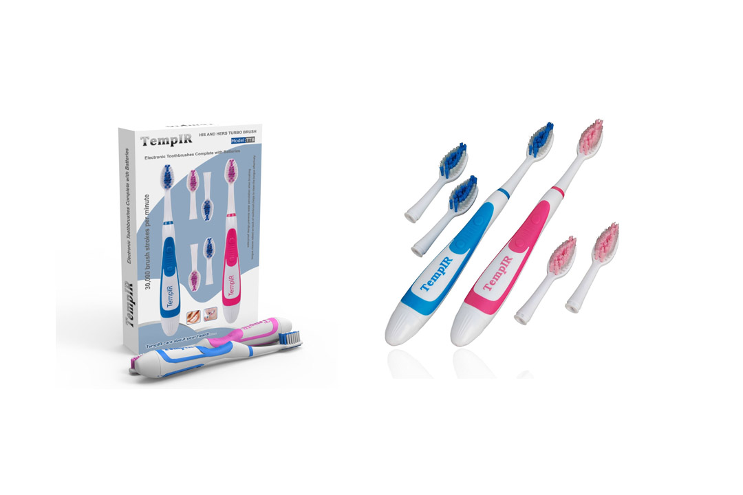 Sonic Toothbrush Portable Battery Operated, 2 Toothbrushes With 4 FREE Brush Heads, Children and Adults.