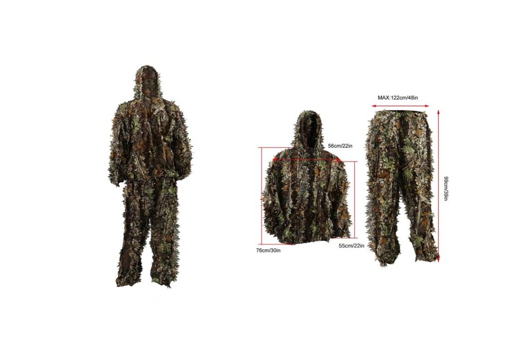 Top 10 Best Hunting Clothes For Cold Weather In 2024 Reviews CAM Math   5. Zicac Outdoor Camo Ghillie Suit 3D Leafy Camouflage Clothing Jungle Woodland Hunting 1024x683 