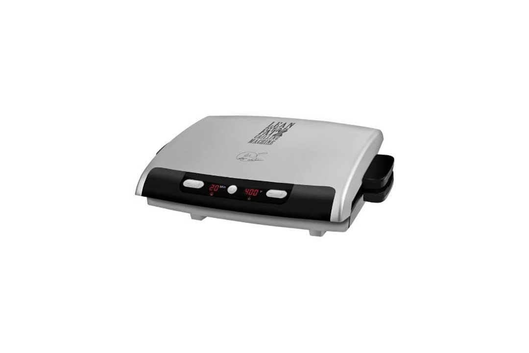 George Foreman 6-Serving Removable Plate Electric Indoor Grill and Panini Press, Silver, GRP99