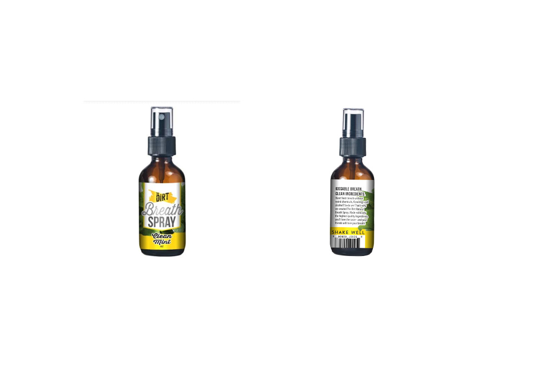 The Dirt Clean Mint All Natural Breath Spray - Alcohol, GMO, Alcohol, Soy, Corn, Gluten, Grain, and Cruelty Free