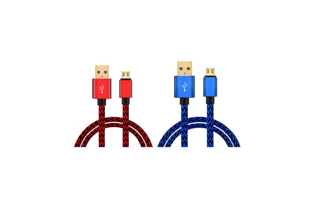 2pcs Pack Nylon Braided PS4 Controller Charging Cable Sync Cord Charger Cable