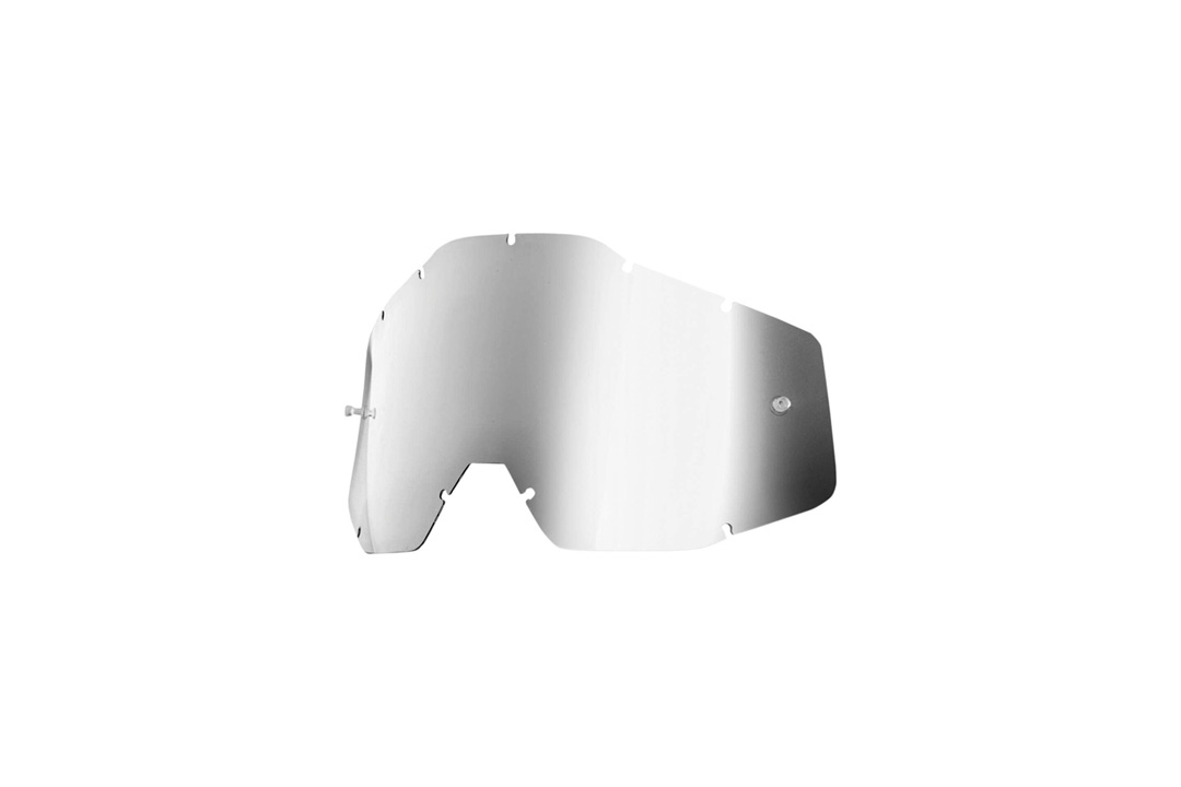 100% Replacement Lens For Racecraft/Acuri Goggles - Silver Mirror Lens - 51002-008-02