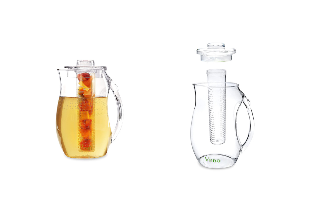 VeBo Tea and Fruit Infusion Pitcher With Ice Core Rod - 2.9 Quart Water Pitcher Infuser