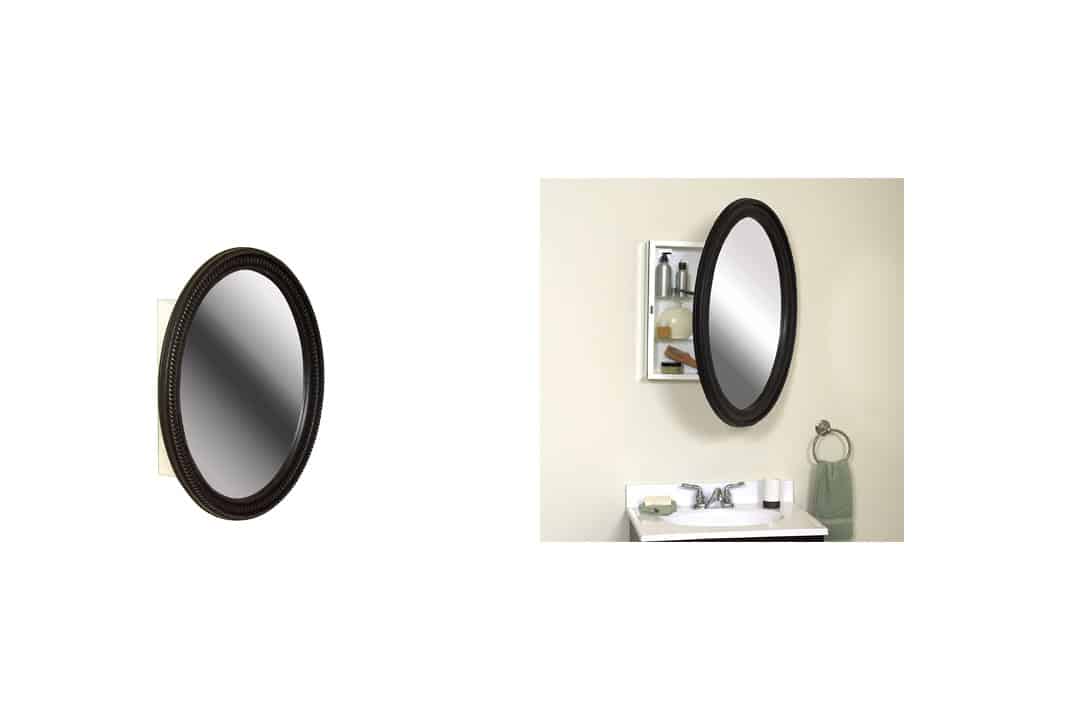 Zenith BMV2532BB, Oval Mirror Medicine Cabinet, Oil Rubbed Bronze Frame