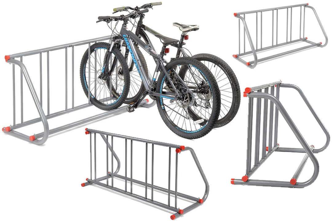 Grid Bike Rack, Powder Coated Galvanized Steel, 5-Bike Capacity