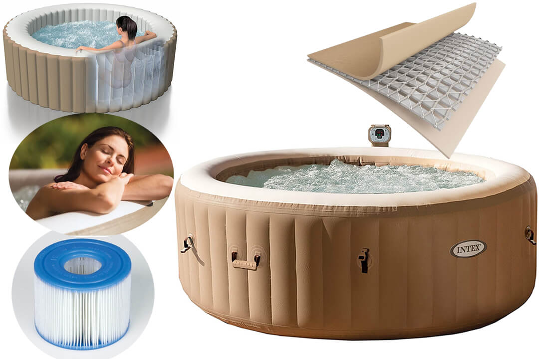 Intex Pure Spa 6-Person Inflatable Portable Heated Bubble Hot Tub