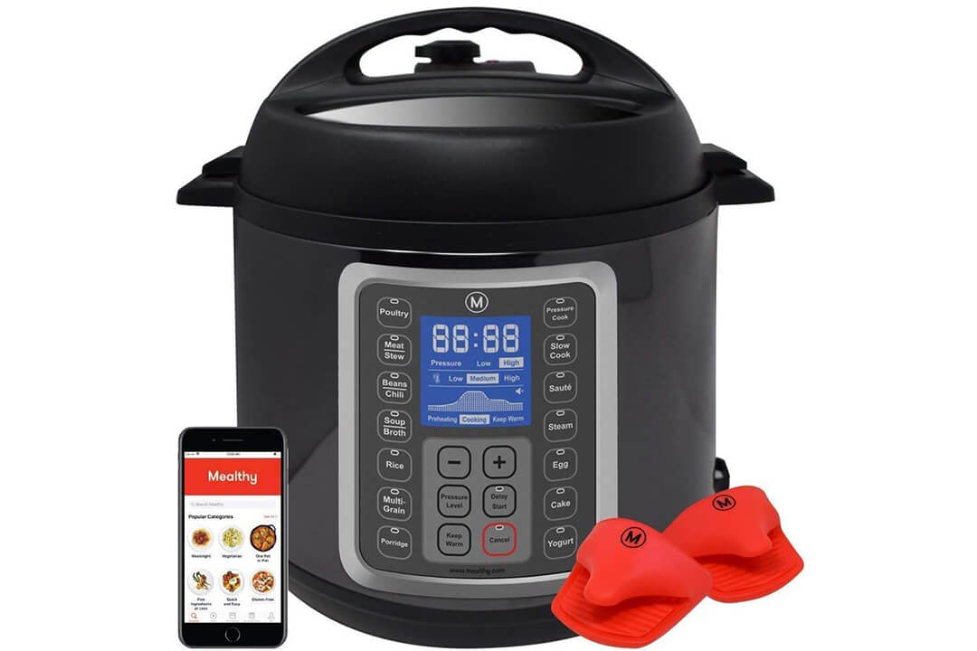 MultiPot 9-in-1 Programmable Pressure Cooker 6 Quarts by Mealthy - Stainless Steel Pot