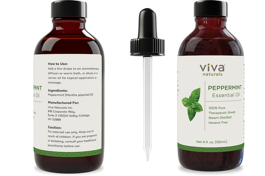 Viva Naturals Peppermint Essential Oil, 4 oz Premium Extract of Mentha Piperita